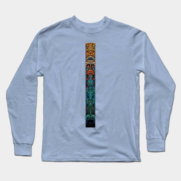 Totem Line Long Sleeve T-Shirt by DavidLoblaw